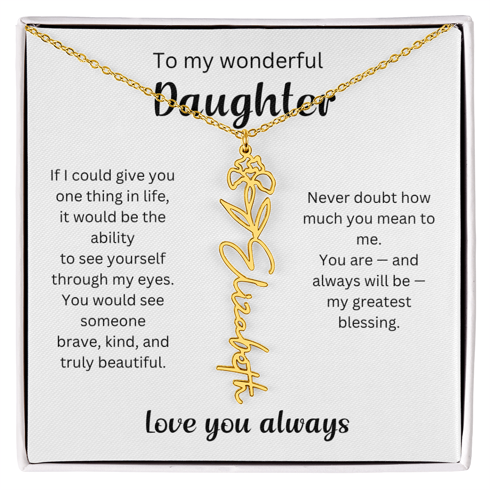 Emotional Gift for Daughter - Birth Flower Name Necklace 3