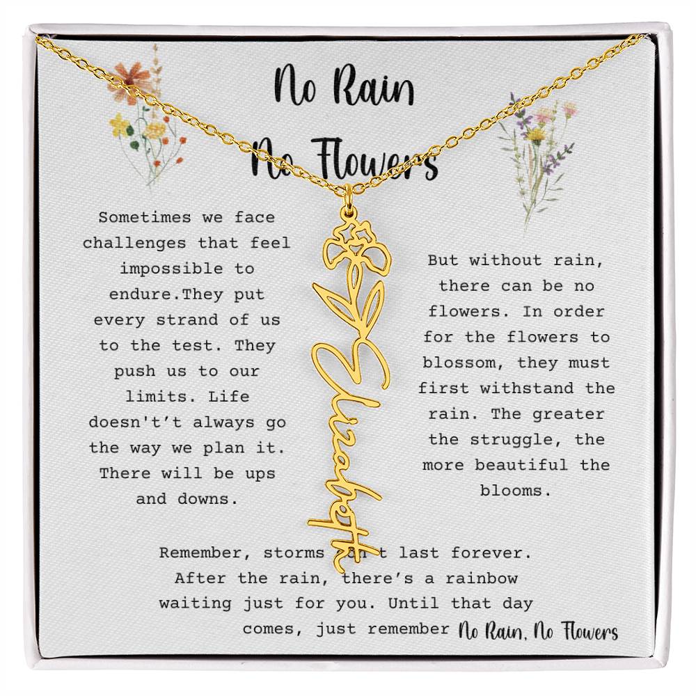No Rain, No Flowers - Flower Name Necklace 3