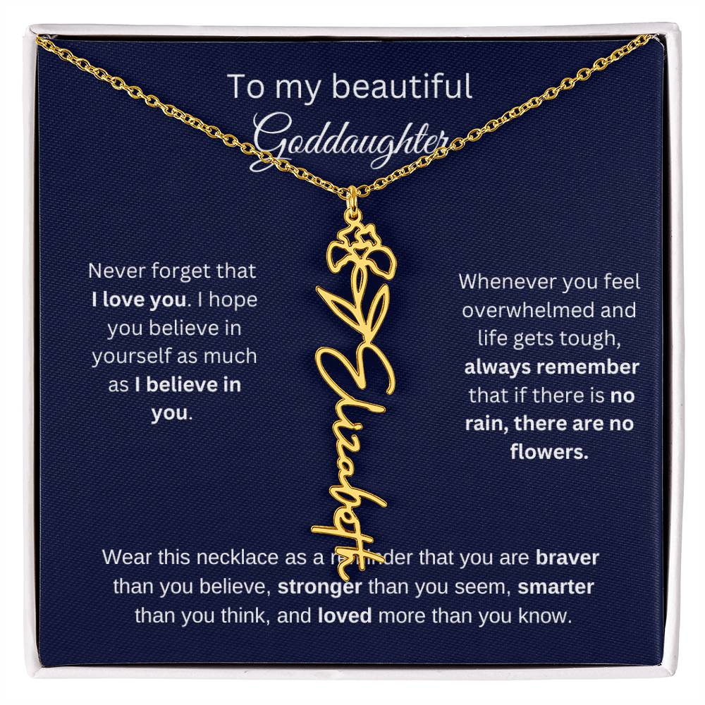 To My Beautiful Goddaughter Flower Necklace 1