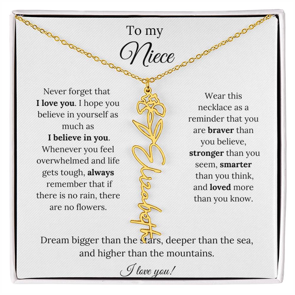 To My  Niece Birthmonth Flower Necklace 4