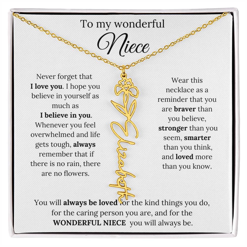 To My  Niece Birthmonth Flower Necklace 1