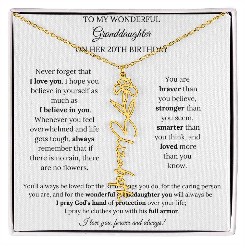 To My Wonderful Granddaughter On Her 20th Birthday - I Love You Forever & Always