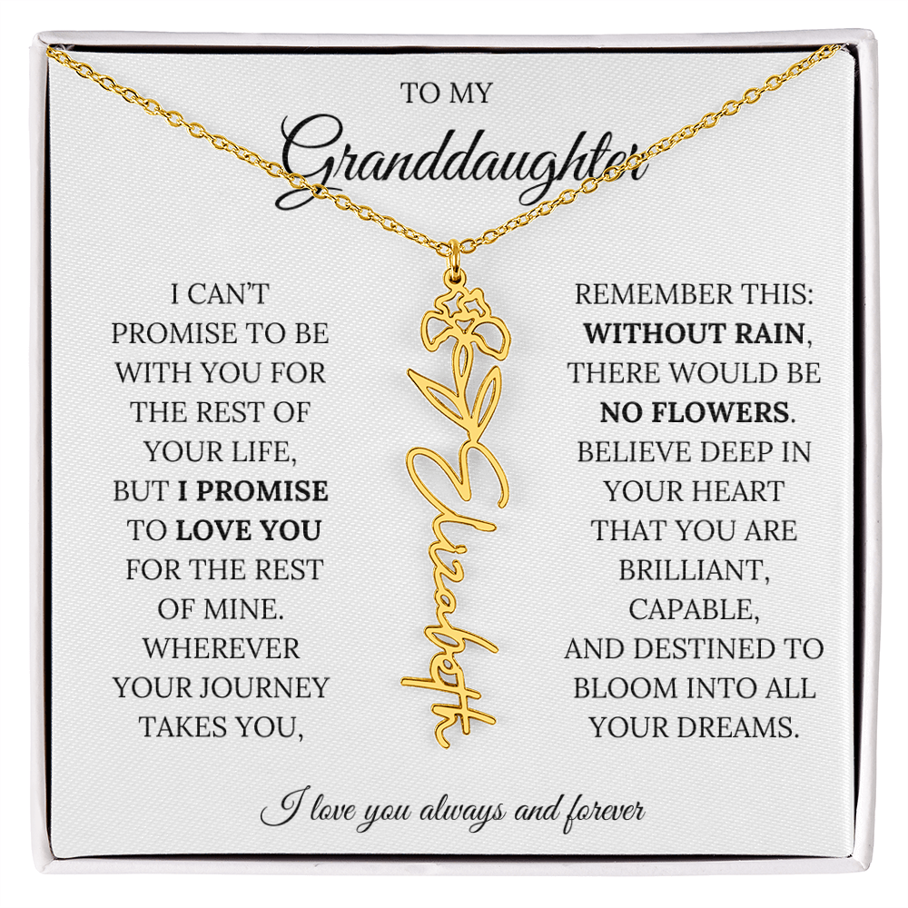 To My Granddaughter - You Are Destined To Bloom Into All Your Dreams - Flower Name Necklace