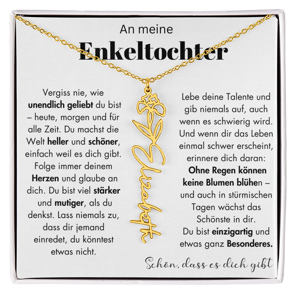 Geschenk Enkeltochter Schmuckkarte mit Spruch unendlich geliebt Mutmacher Erinnerung Weihnachten Geburtstag
