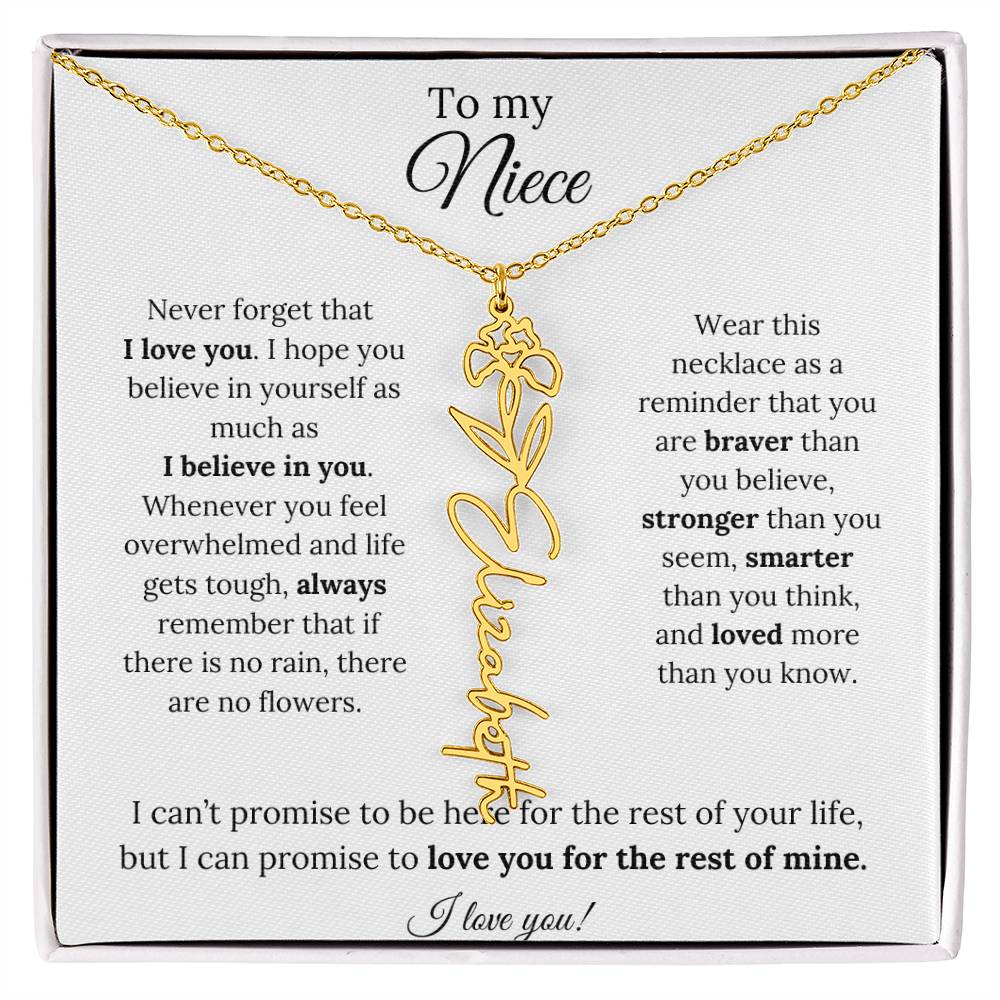 To My  Niece Birthmonth Flower Necklace 3