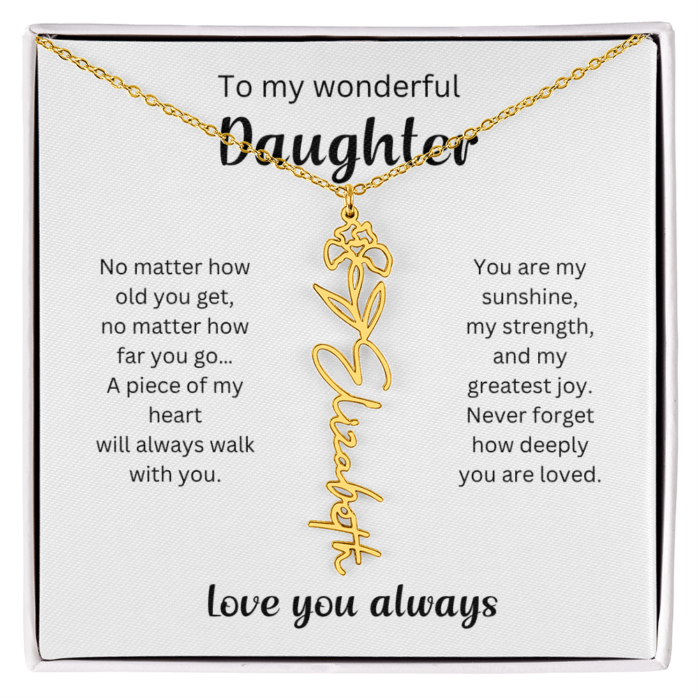 Emotional Gift for Daughter - Birth Flower Name Necklace 4