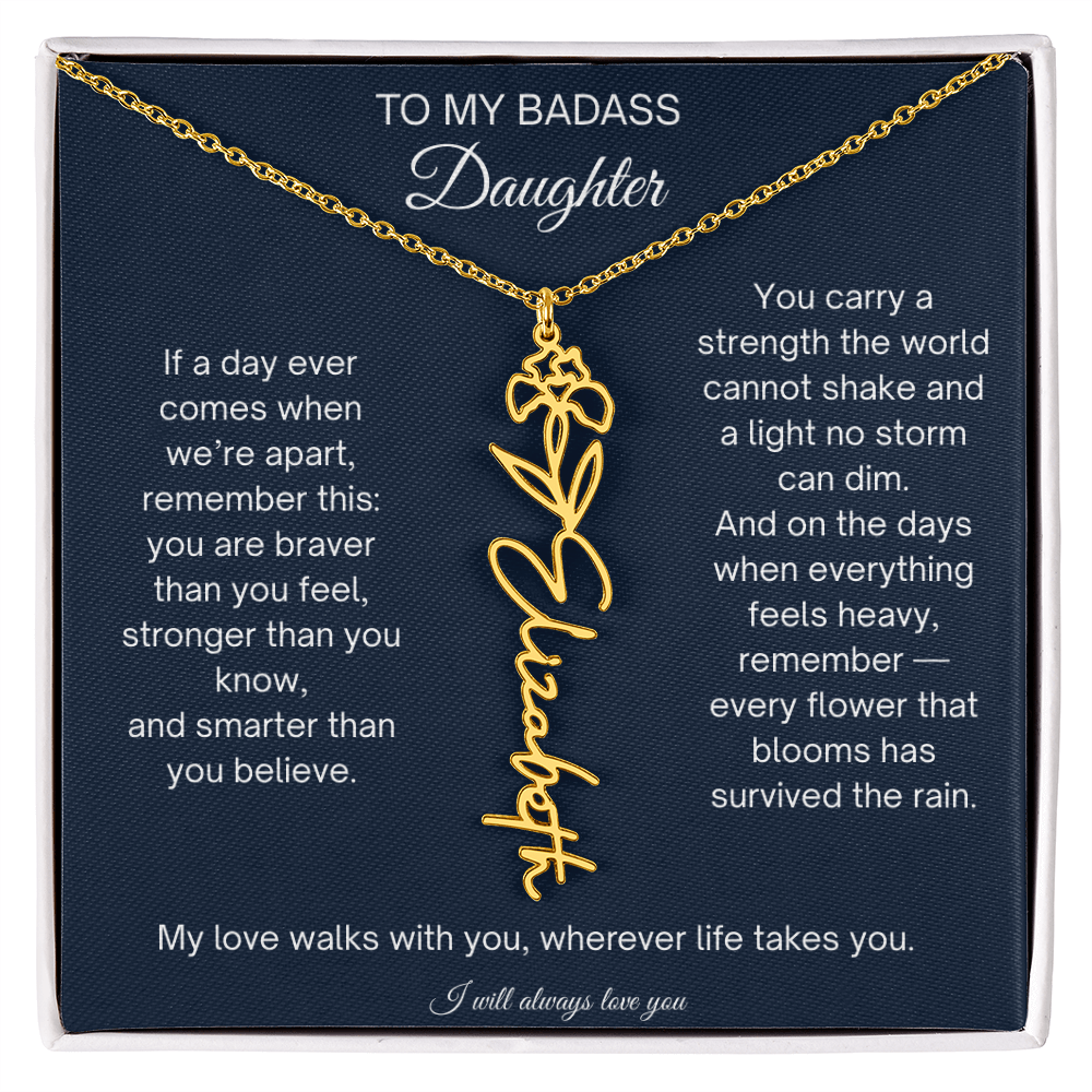 To My Badass Daughter Encouragement Necklace for Daughter