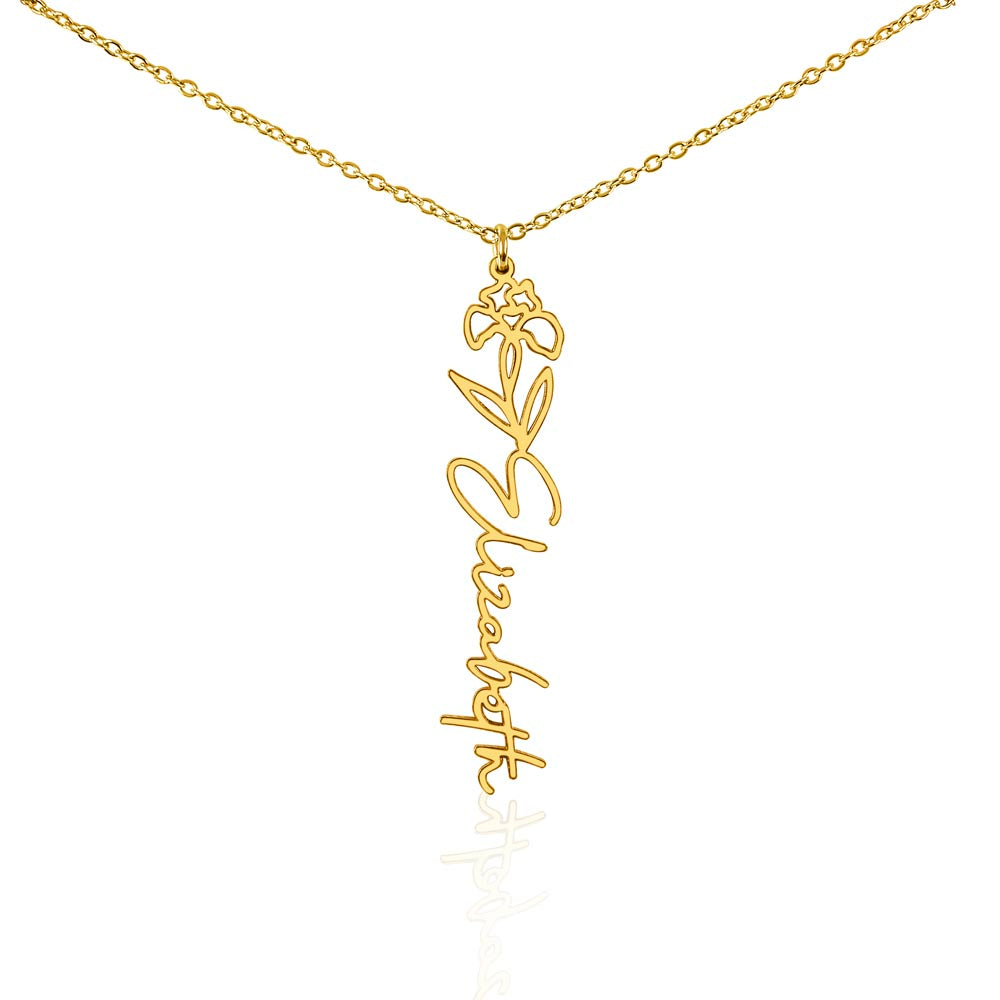 Happy 13th Birthday - Flower Name Necklace