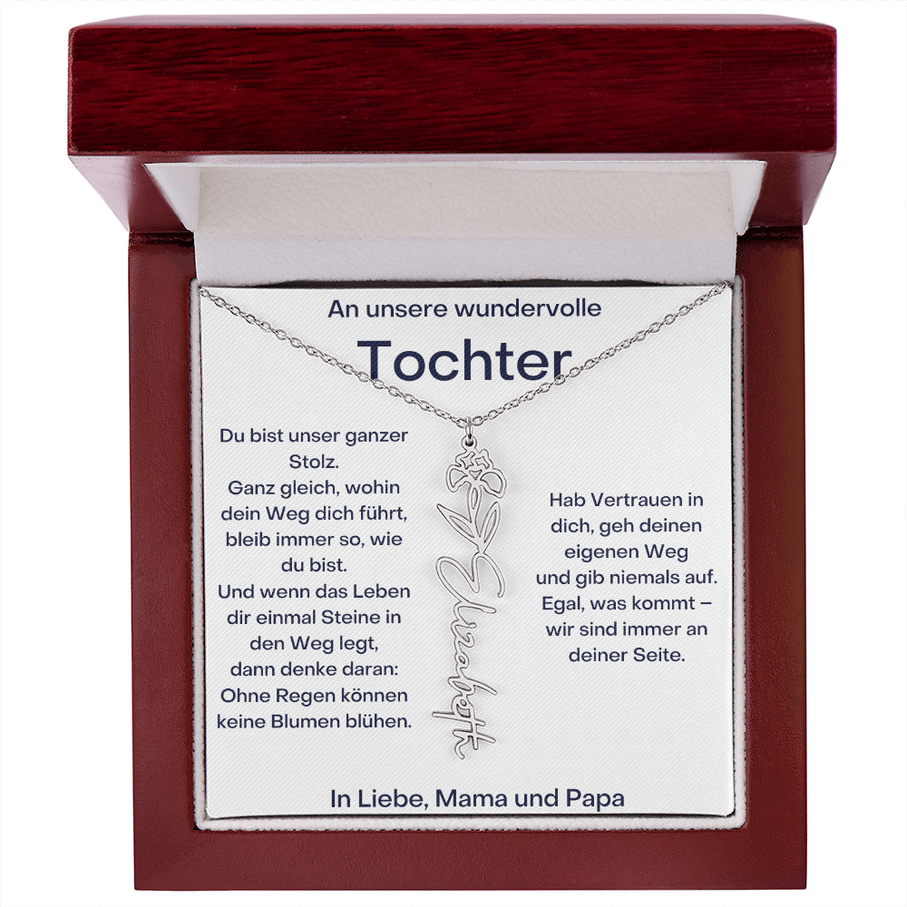 Personalisierte Namenskette Tochter Geschenk - Von Mama und Papa