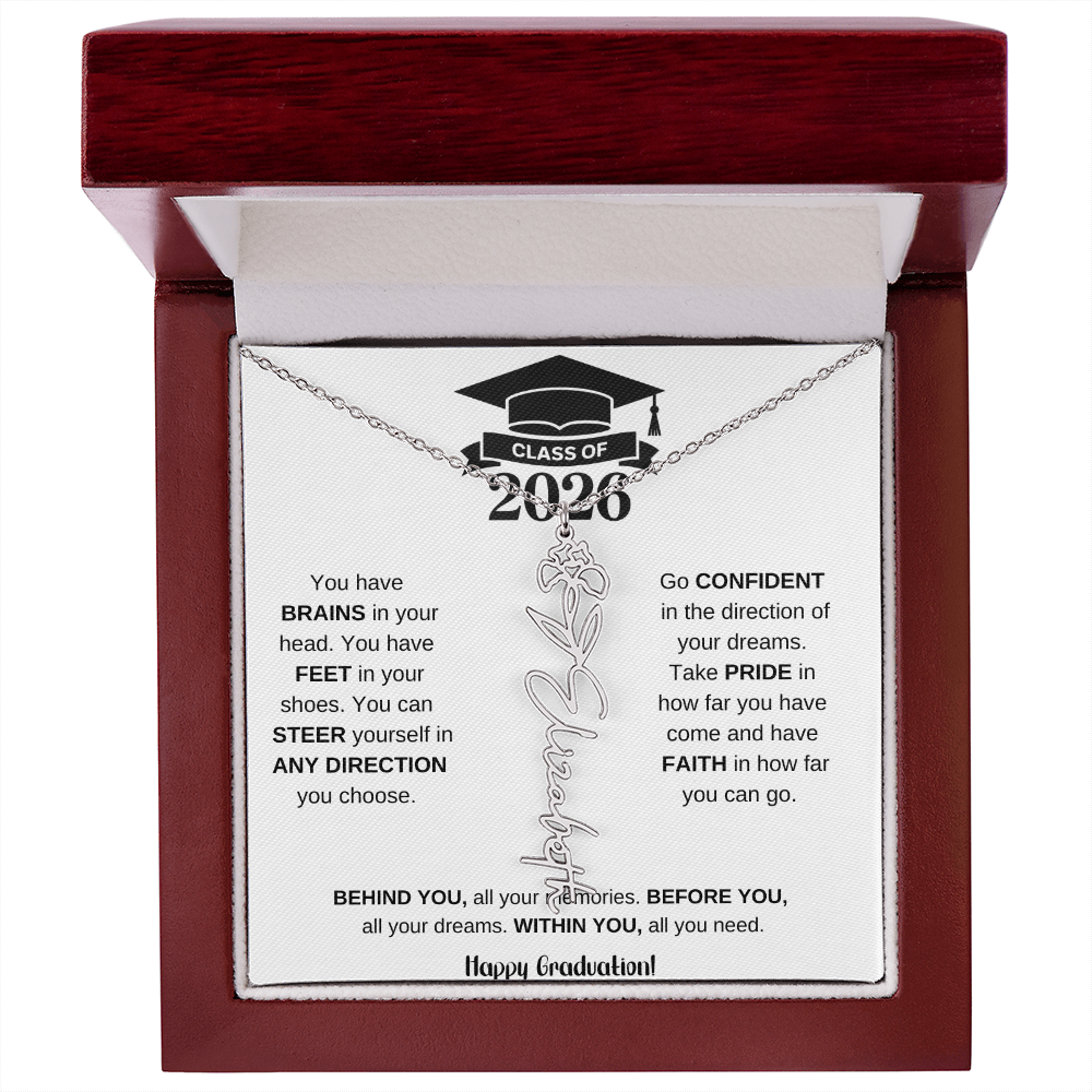 Personalized 2026 Graduation Gift Birth Month Flower Necklace