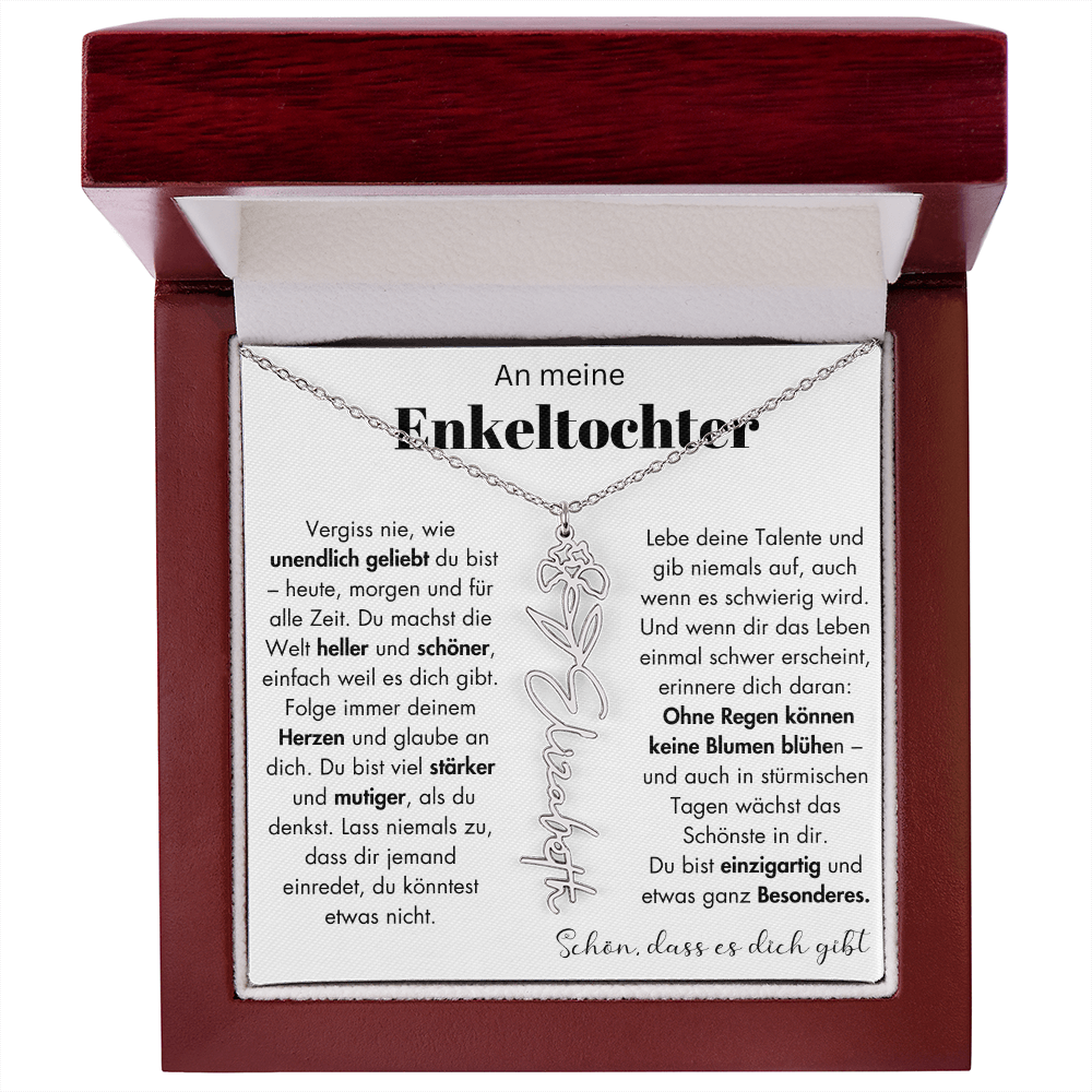Geschenk Enkeltochter Schmuckkarte mit Spruch unendlich geliebt Mutmacher Erinnerung Weihnachten Geburtstag