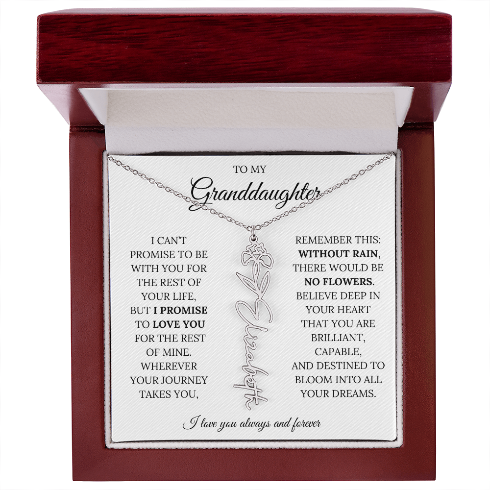 To My Granddaughter - You Are Destined To Bloom Into All Your Dreams - Flower Name Necklace