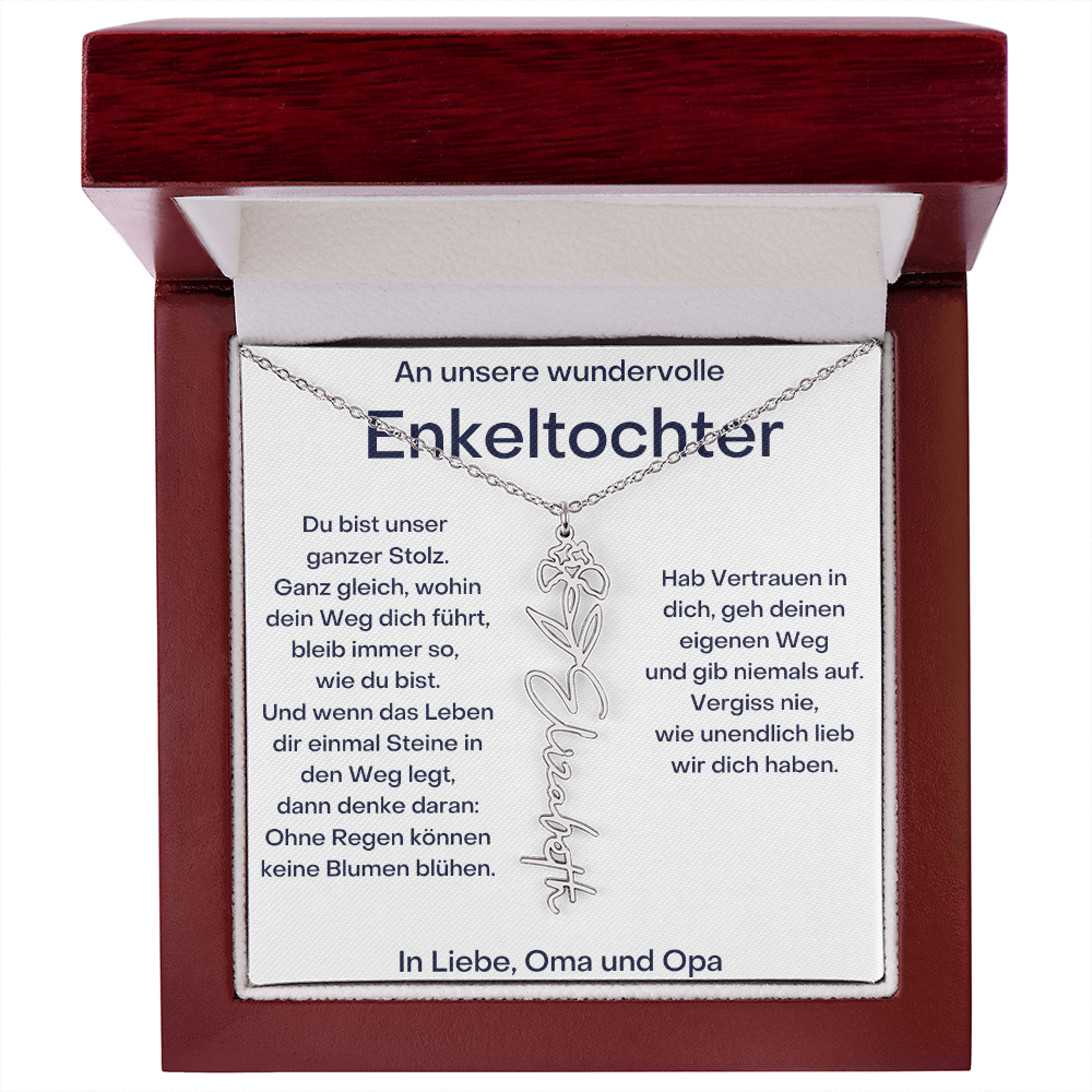 Geburtsblumenkette Mit Namen – Von Oma Und Opa