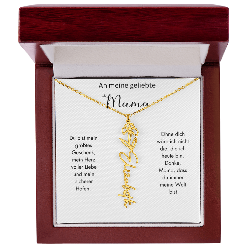 Personalisierte Geburtsblumen Kette für Mama