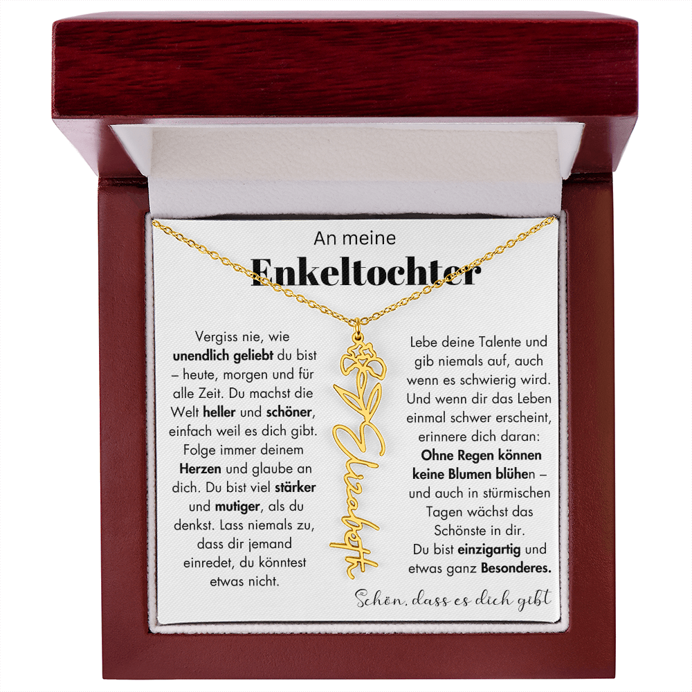 Geschenk Enkeltochter Schmuckkarte mit Spruch unendlich geliebt Mutmacher Erinnerung Weihnachten Geburtstag