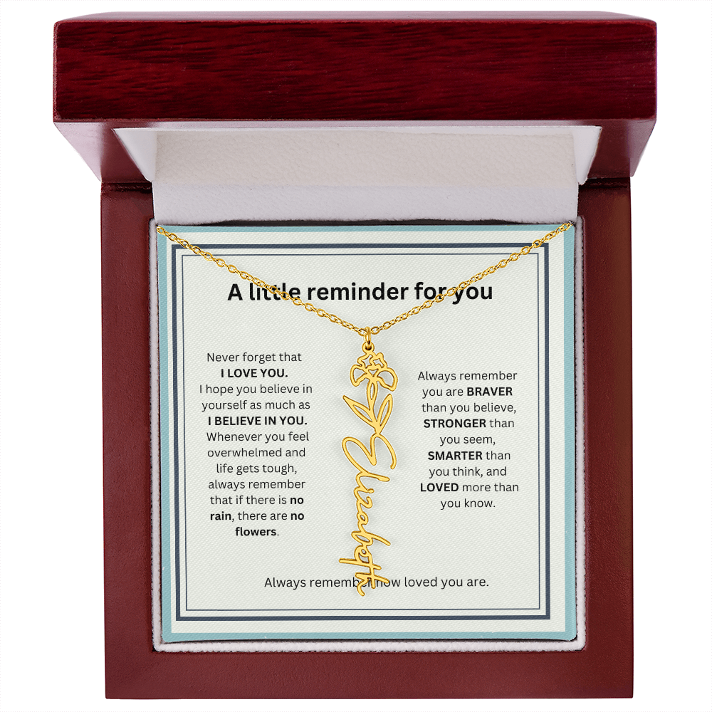 A Little Reminder Of You | Birth Flower Name Necklace