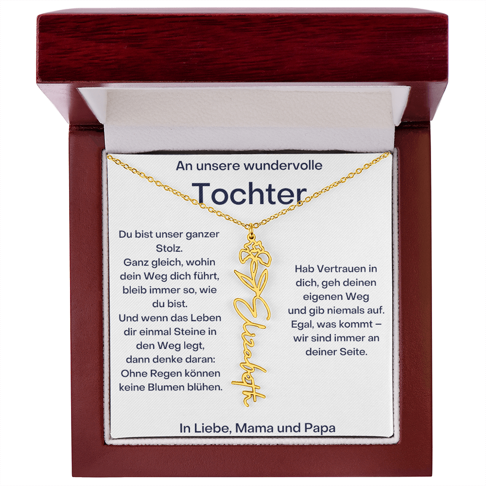 Personalisierte Namenskette Tochter Geschenk - Von Mama und Papa