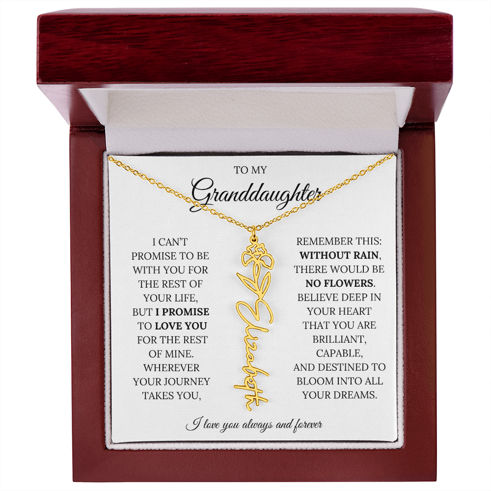 To My Granddaughter - You Are Destined To Bloom Into All Your Dreams - Flower Name Necklace