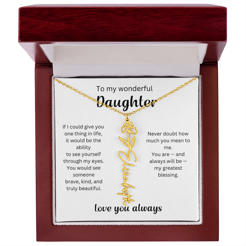 Emotional Gift for Daughter - Birth Flower Name Necklace 3
