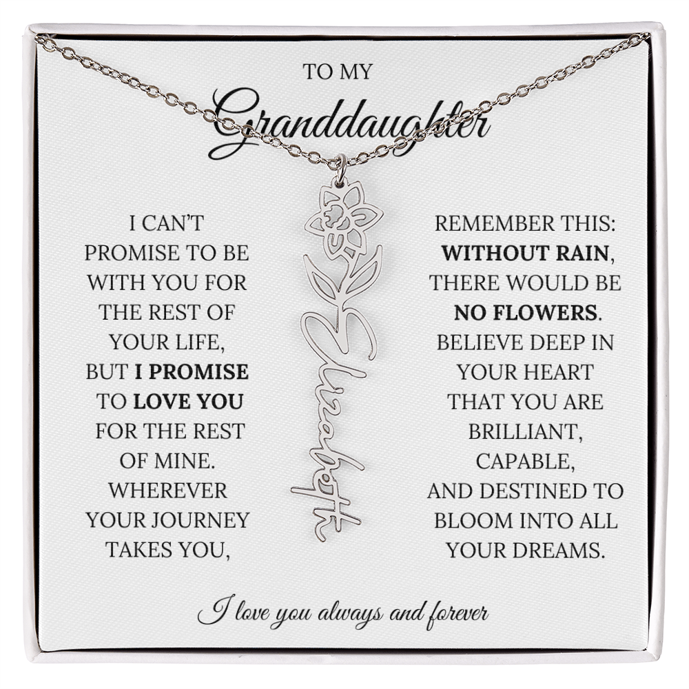 To My Granddaughter - You Are Destined To Bloom Into All Your Dreams - Flower Name Necklace