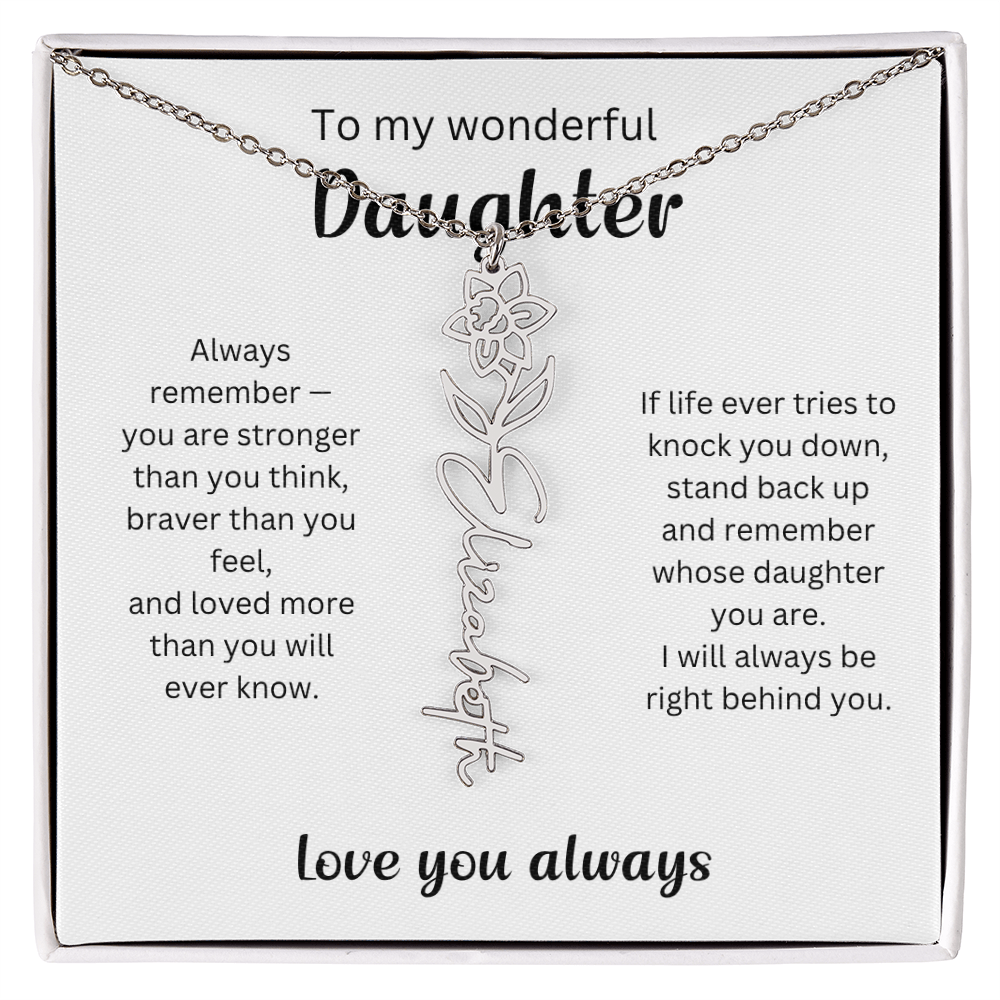 Emotional Gift for Daughter - Birth Flower Name Necklace 5
