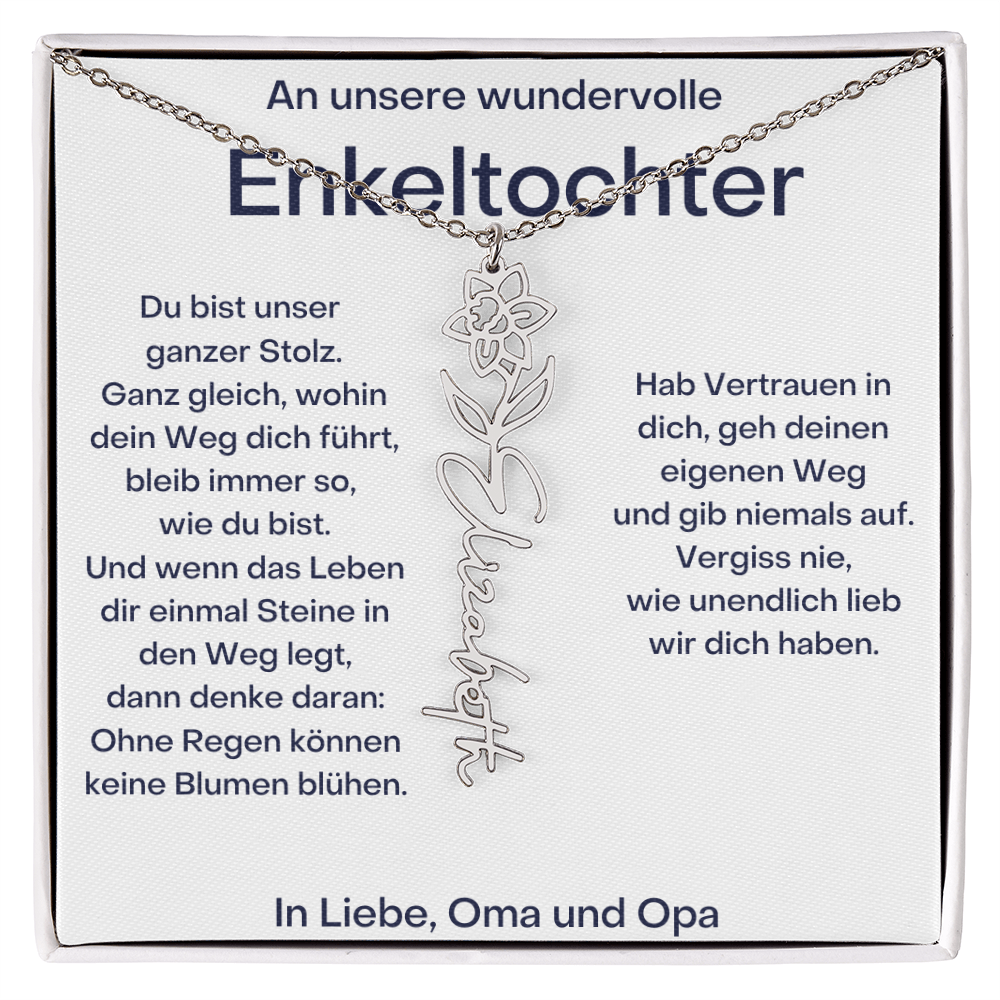 Geburtsblumenkette Mit Namen – Von Oma Und Opa