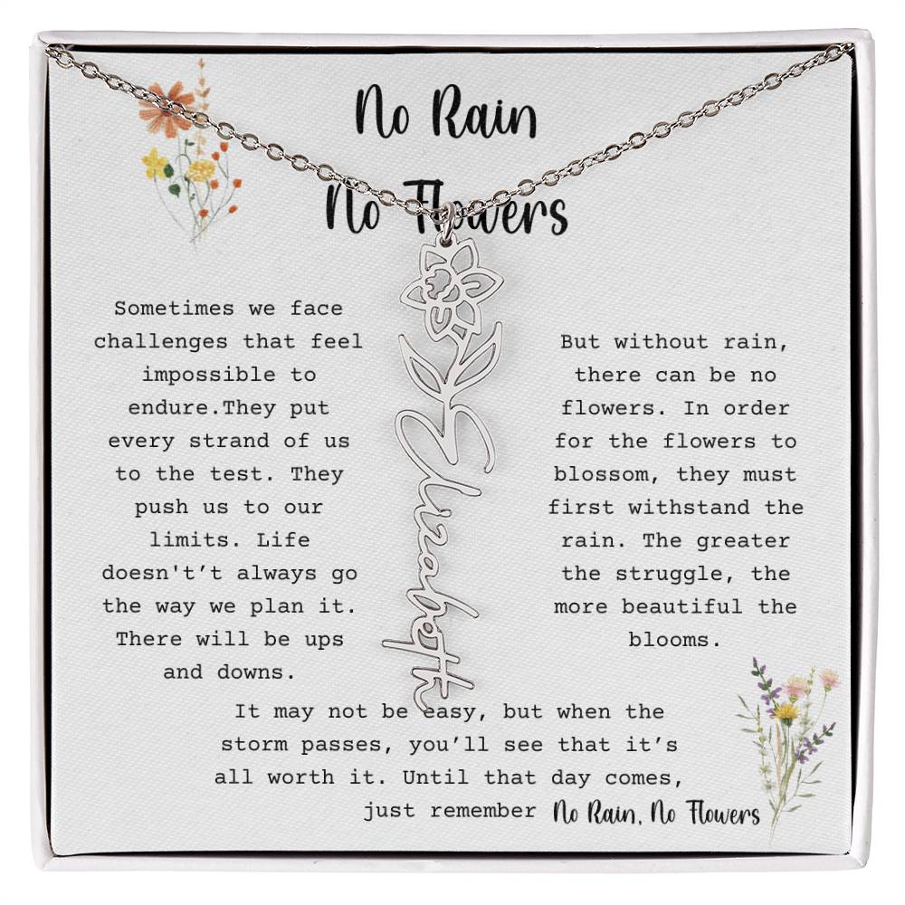 No Rain, No Flowers - Flower Name Necklace2