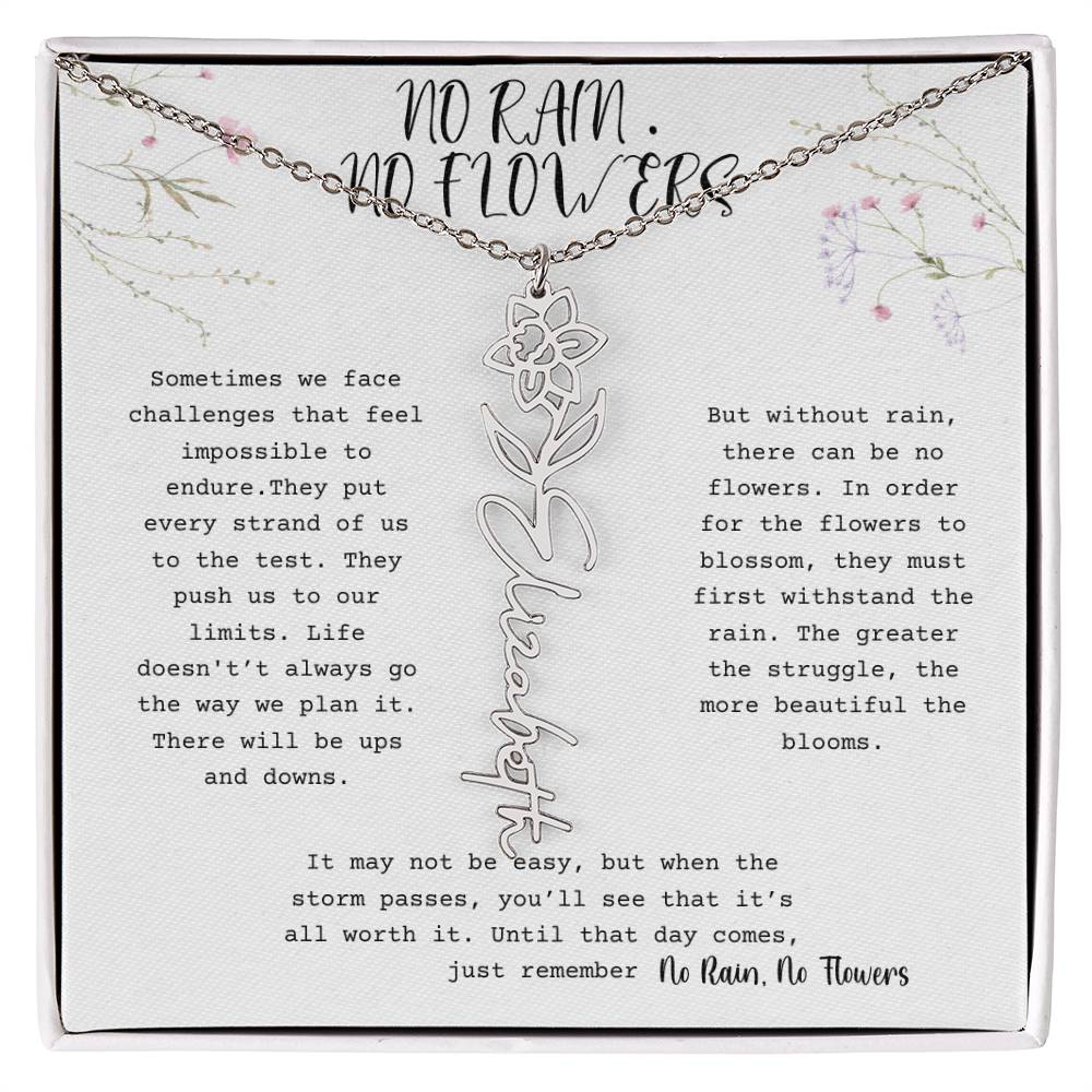 No Rain, No Flowers - Flower Name Necklace 1