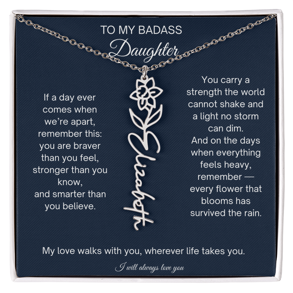 To My Badass Daughter Encouragement Necklace for Daughter