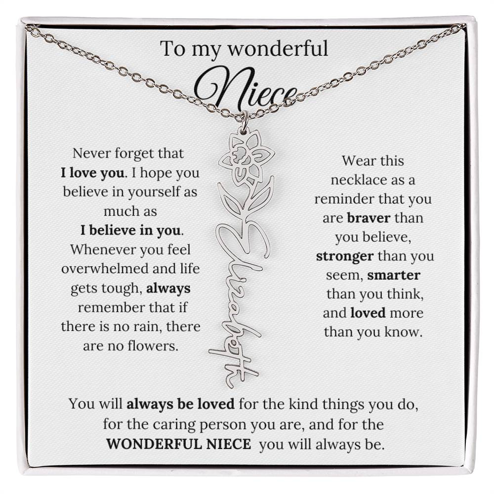 To My  Niece Birthmonth Flower Necklace 1