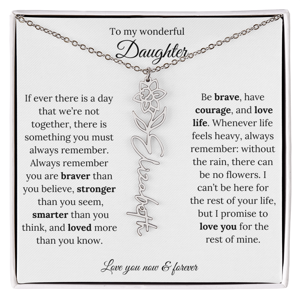 Custom Floral Jewelry Gift For Daughter
