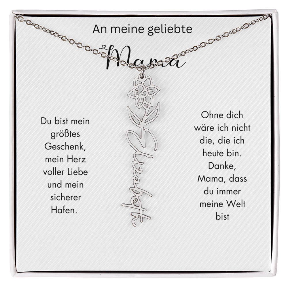 Personalisierte Geburtsblumen Kette für Mama