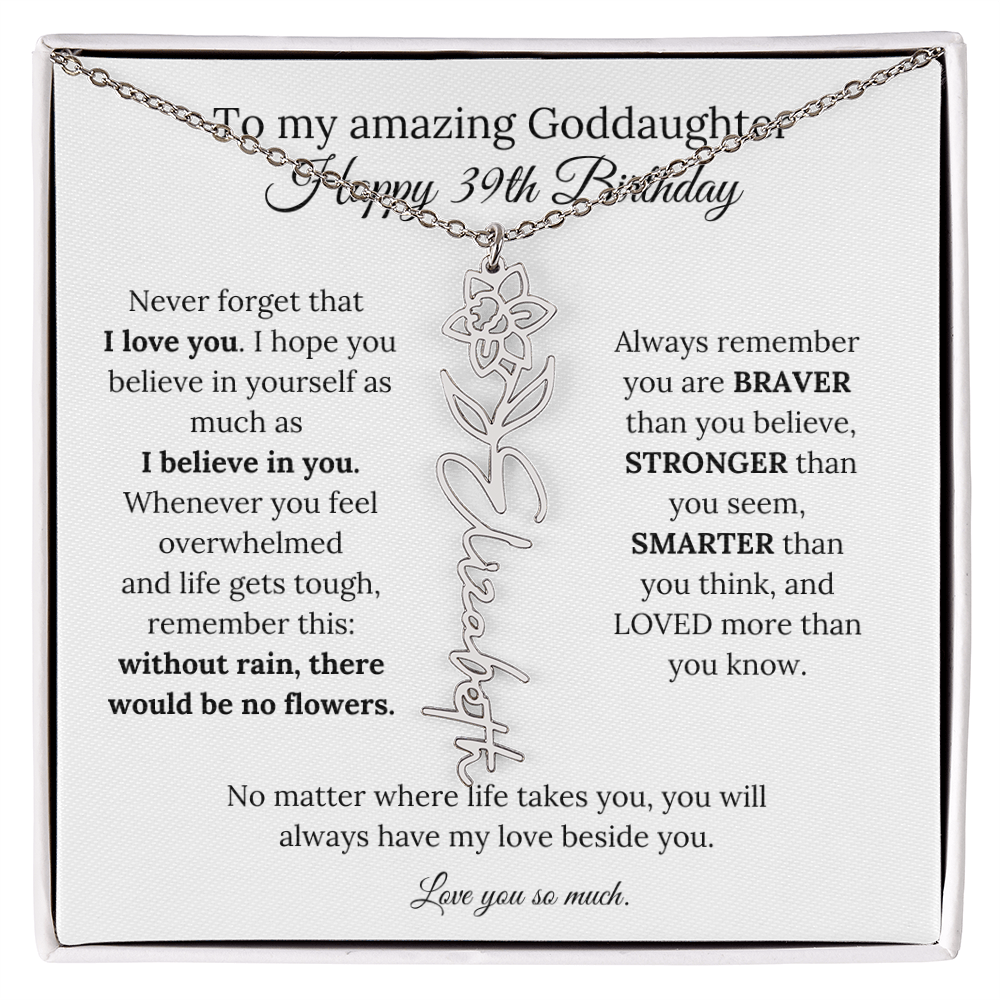 Happy 39th Birthday Gift for Goddaughter