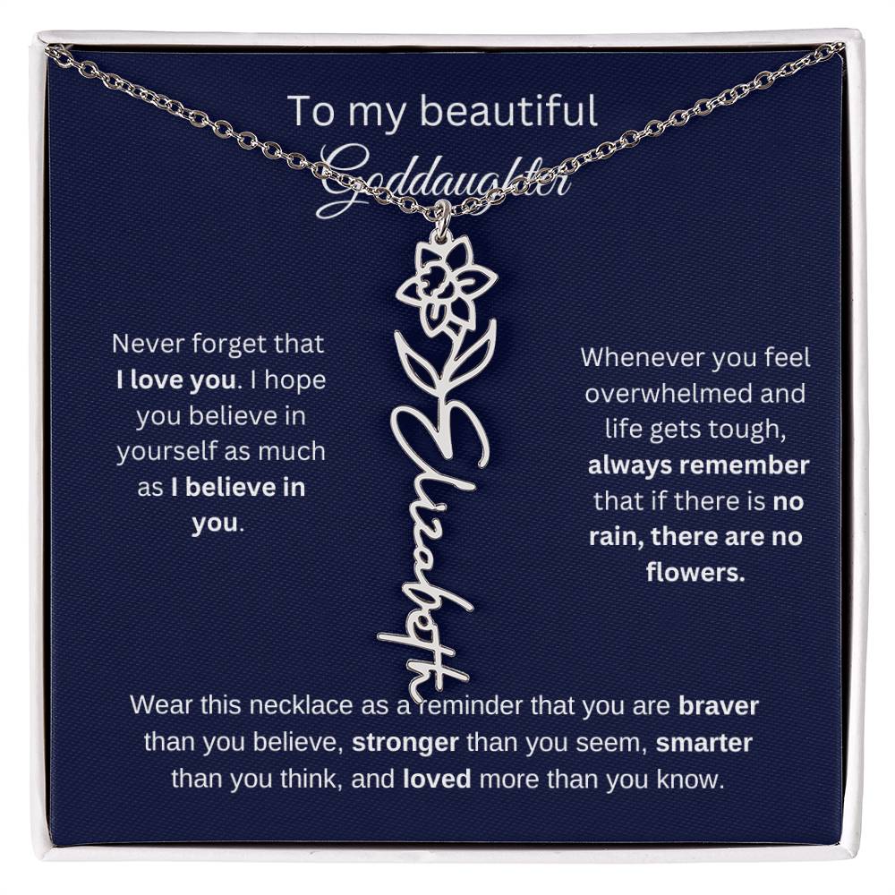 To My Beautiful Goddaughter Flower Necklace 1