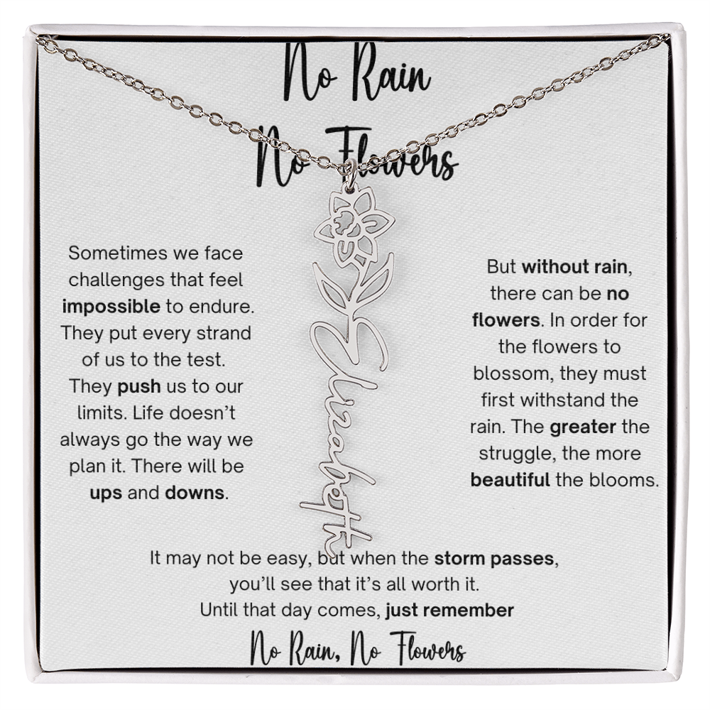 No Rain No Flowers 1 - Flower Name Necklace