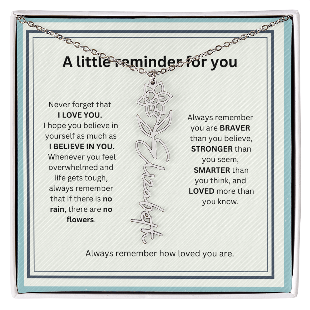 A Little Reminder Of You | Birth Flower Name Necklace