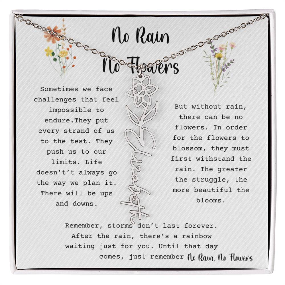 No Rain, No Flowers - Flower Name Necklace 3