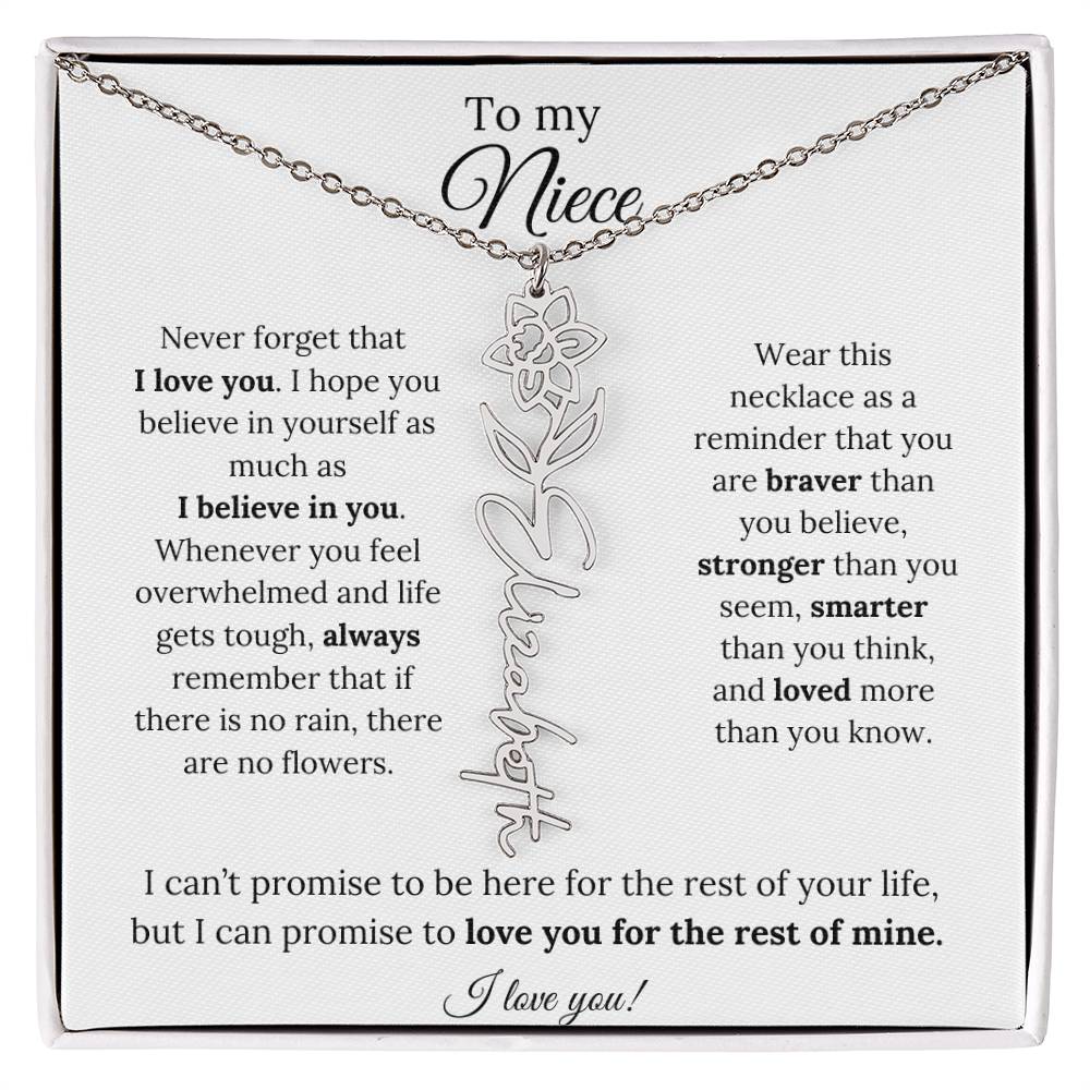 To My  Niece Birthmonth Flower Necklace 3