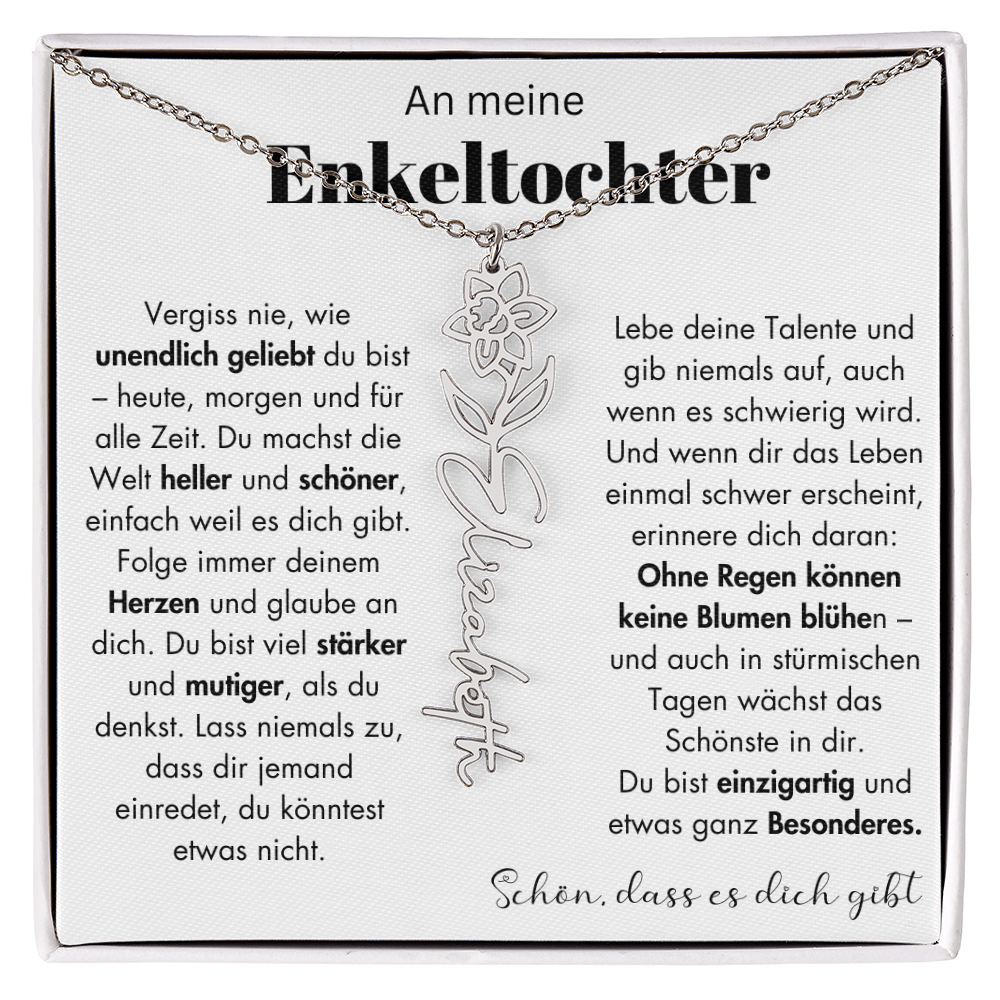 Geschenk Enkeltochter Schmuckkarte mit Spruch unendlich geliebt Mutmacher Erinnerung Weihnachten Geburtstag