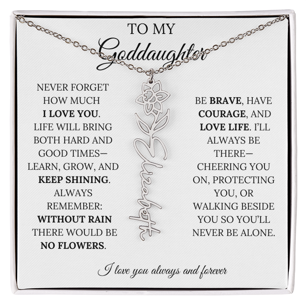 To My Goddaughter - Keepy Shining - Flower Name Necklace