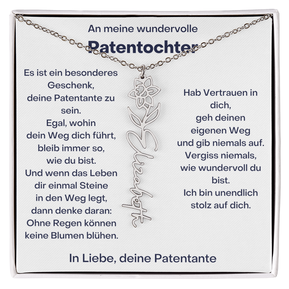 Personalisierte Geburtsblumen Kette Für Patentochter Geschenk von Patentante
