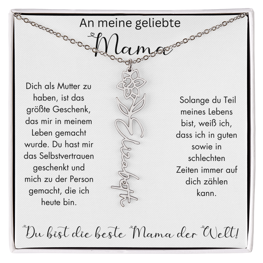 Geburtsblumen Namenskette für Mama