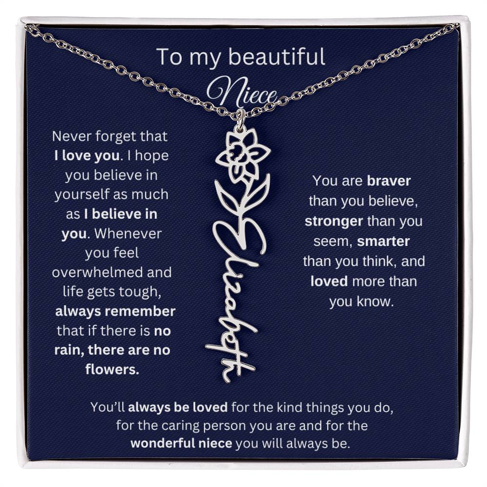 To My Beautiful Niece Flower Necklace 1
