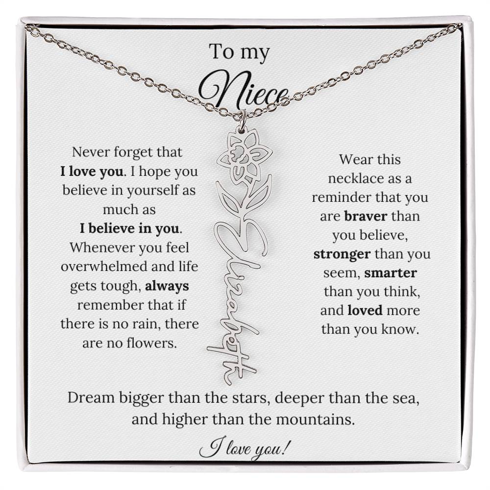 To My  Niece Birthmonth Flower Necklace 4