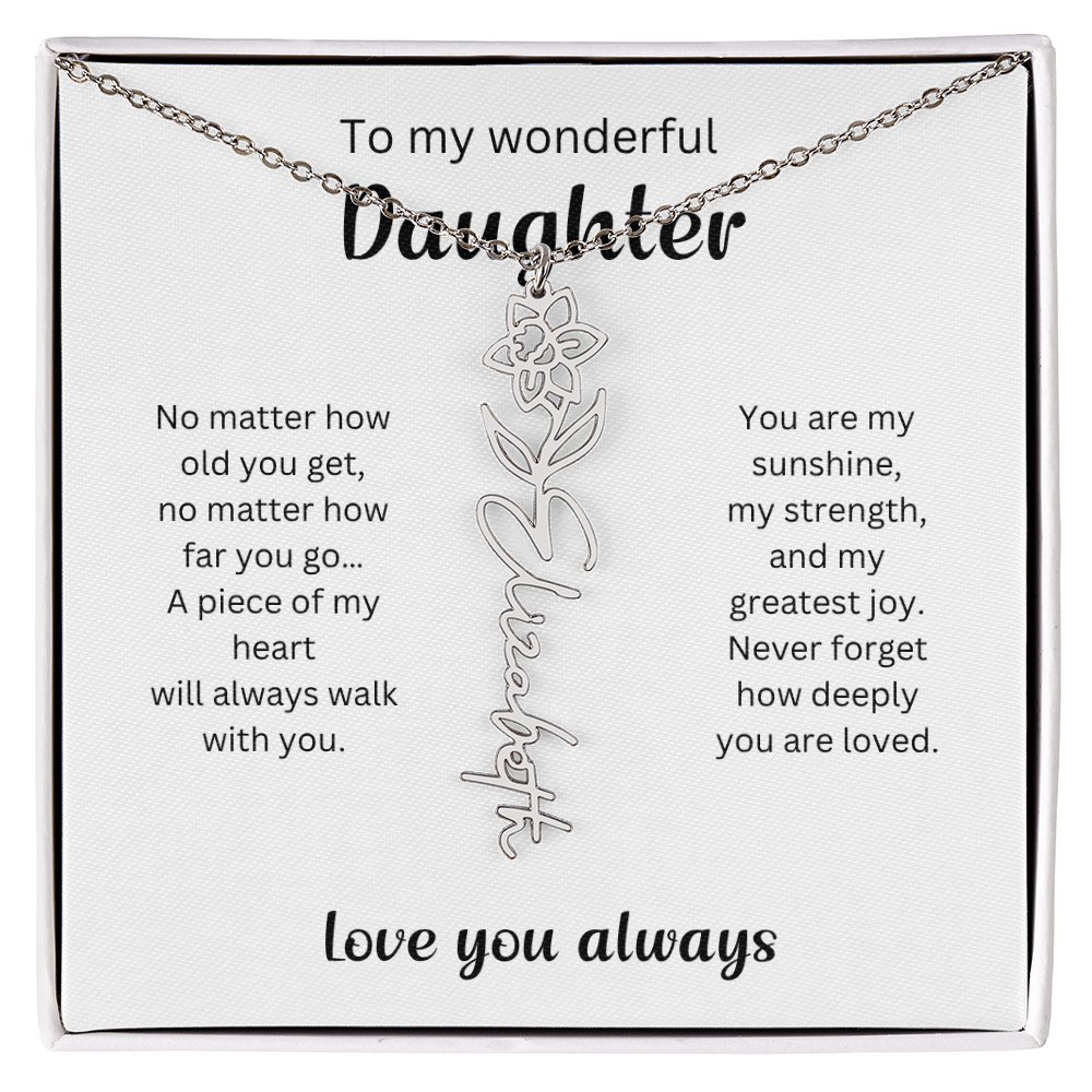 Emotional Gift for Daughter - Birth Flower Name Necklace 4