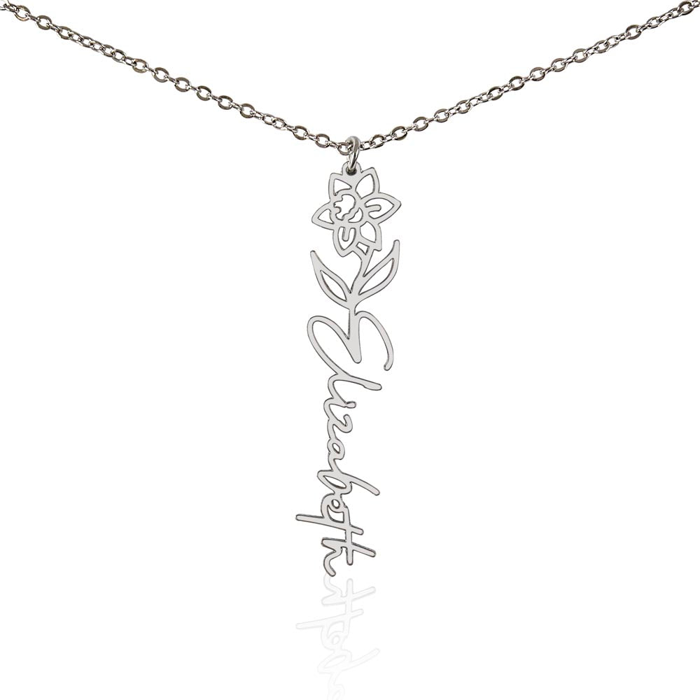Happy 13th Birthday - Flower Name Necklace