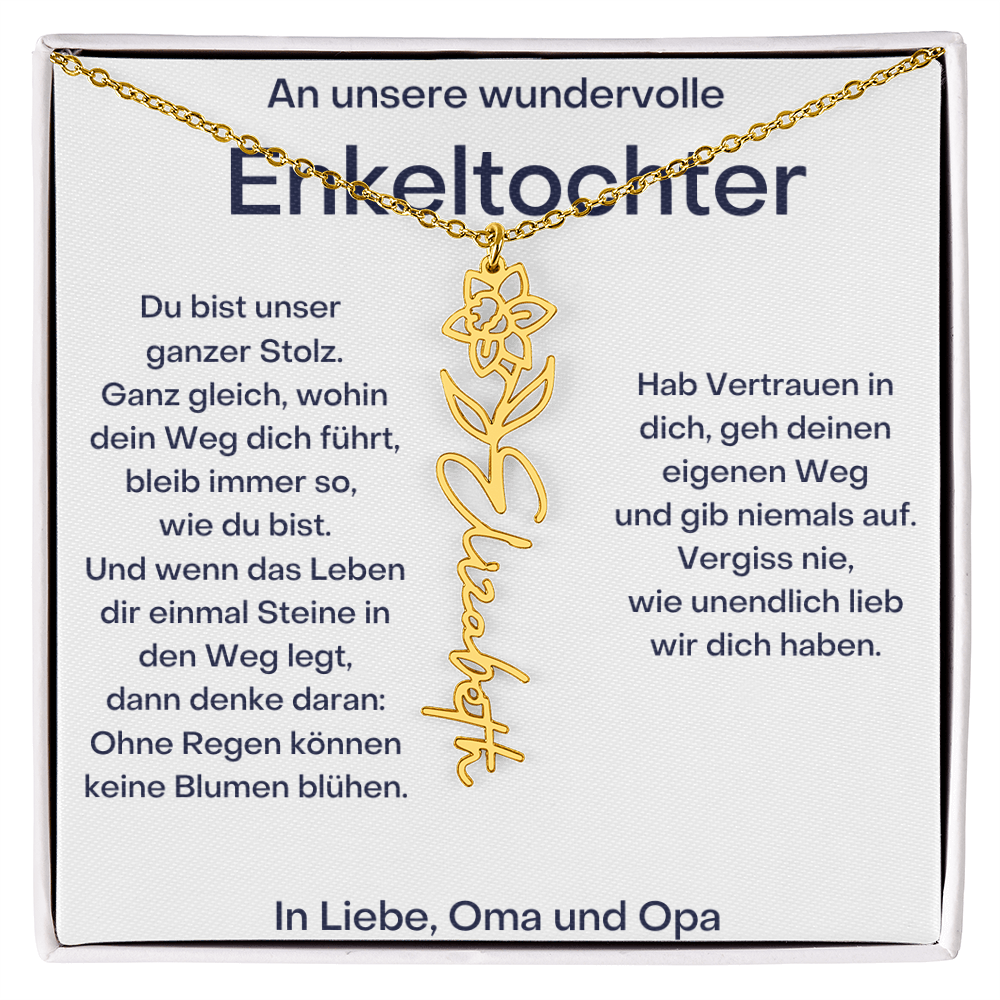 Geburtsblumenkette Mit Namen – Von Oma Und Opa
