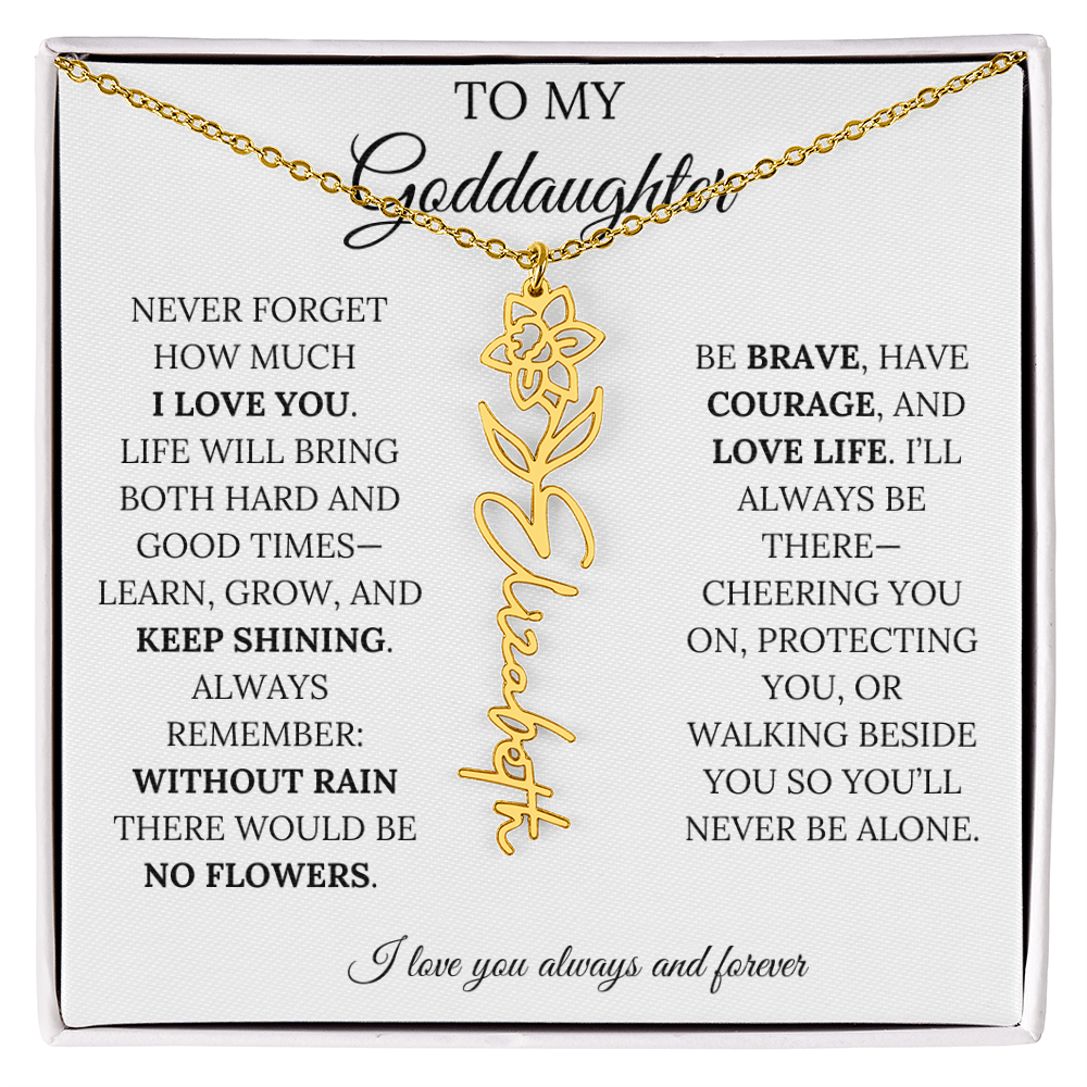 To My Goddaughter - Keepy Shining - Flower Name Necklace