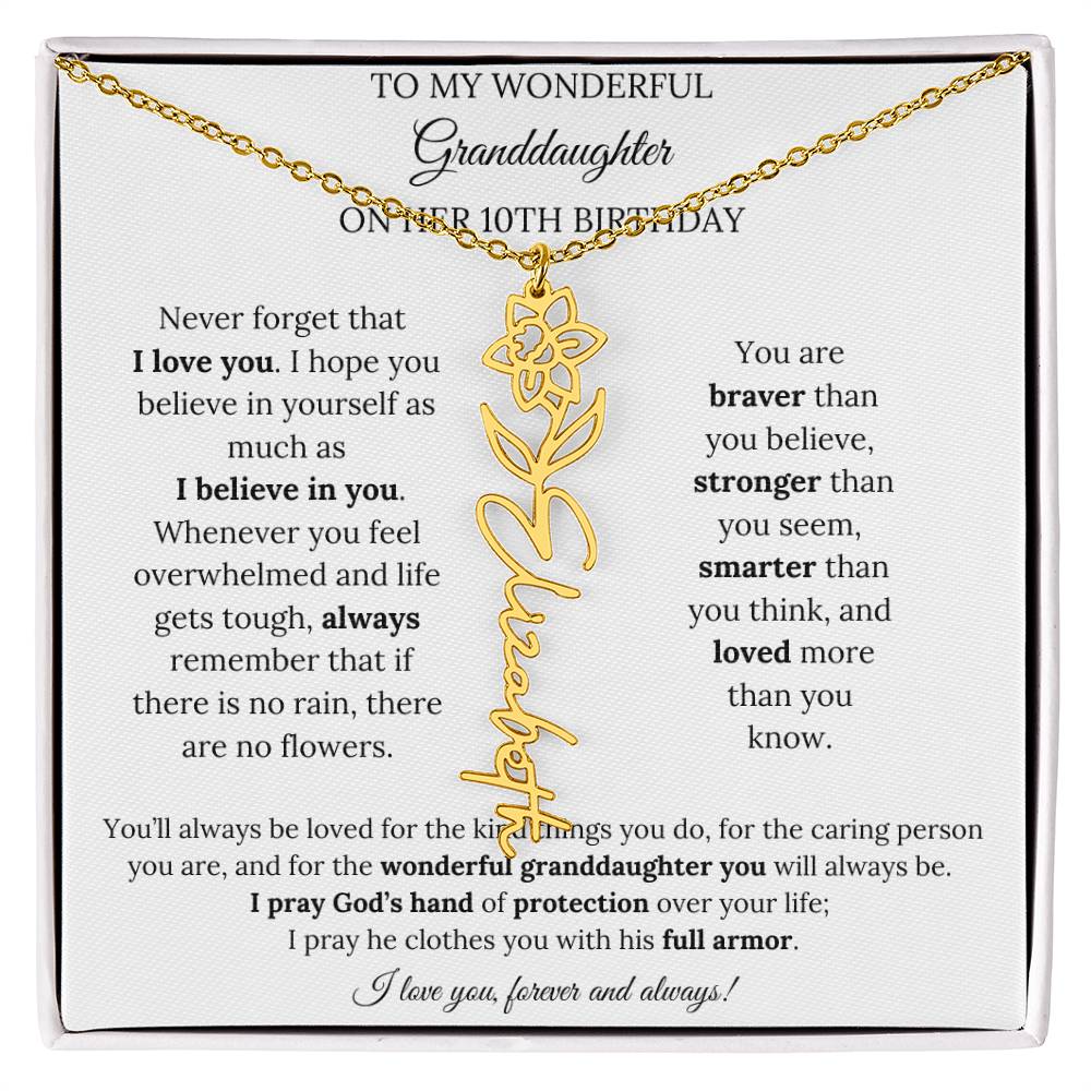 To My Wonderful Granddaughter On Her 10th Birthday - I Love You Forever & Always