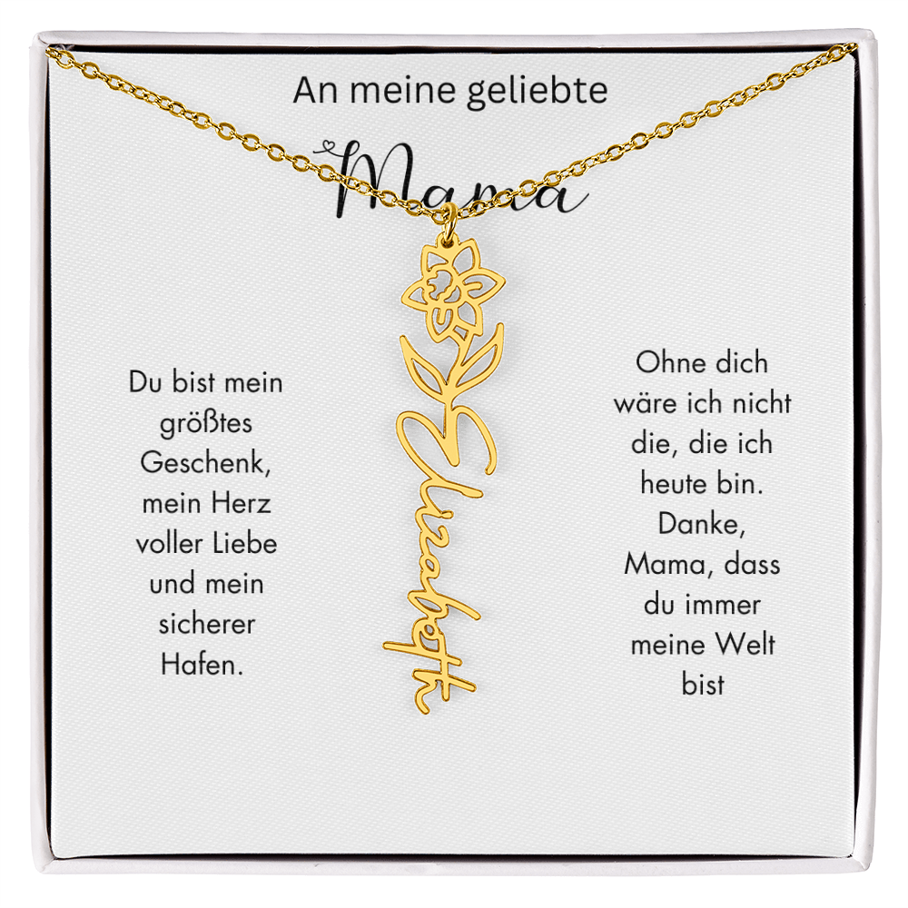 Personalisierte Geburtsblumen Kette für Mama